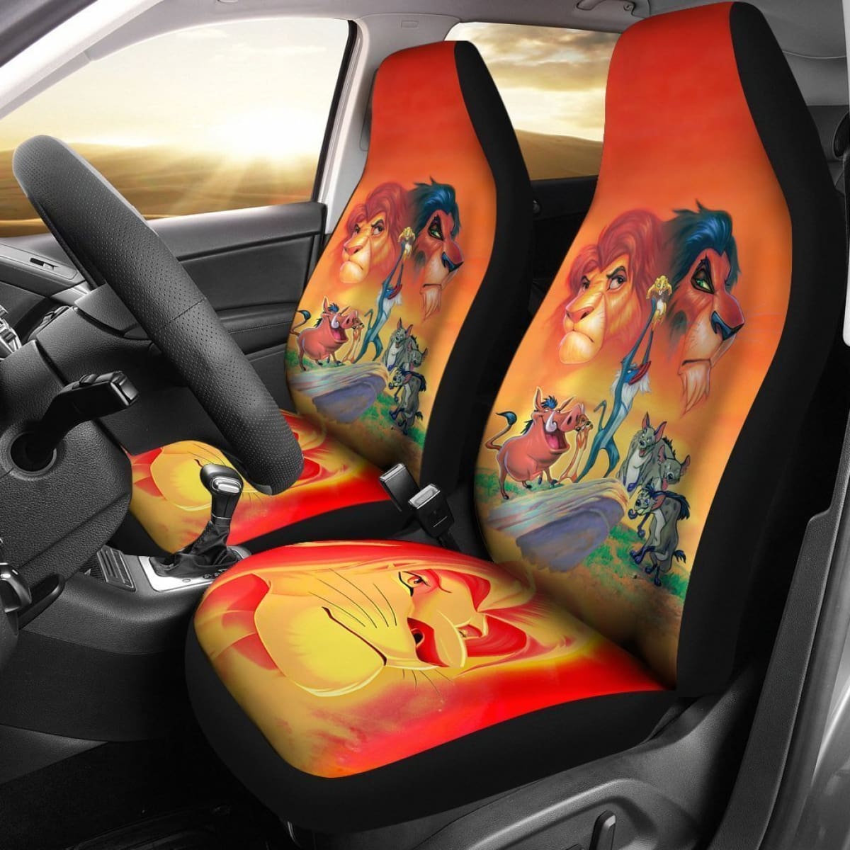 Mufasa Vs Scar The Lion King Car Seat Covers Lt03 Universal Fit 225721