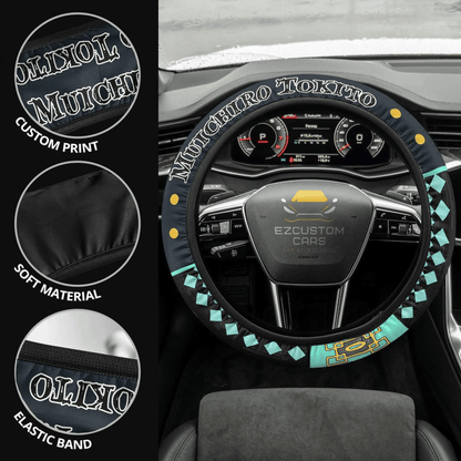 Muichiro Tokito Anime Steering Wheel Cover Custom Anime Demon Slayer Car Accessories