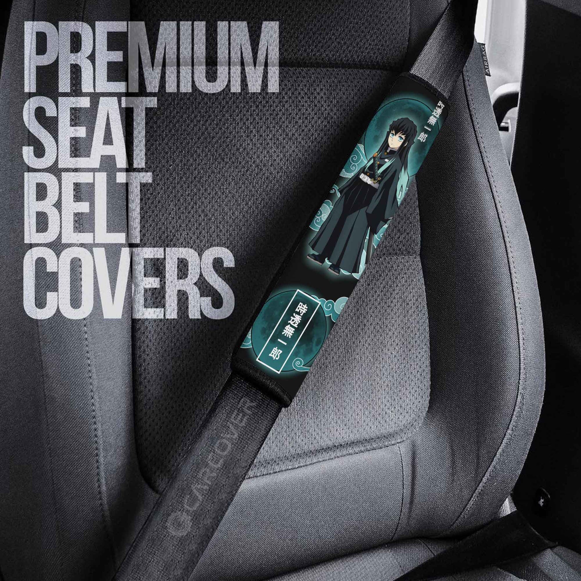 Muichirou Tokitou Seat Belt Covers Custom Demon Slayer Anime Car Interior Accessories
