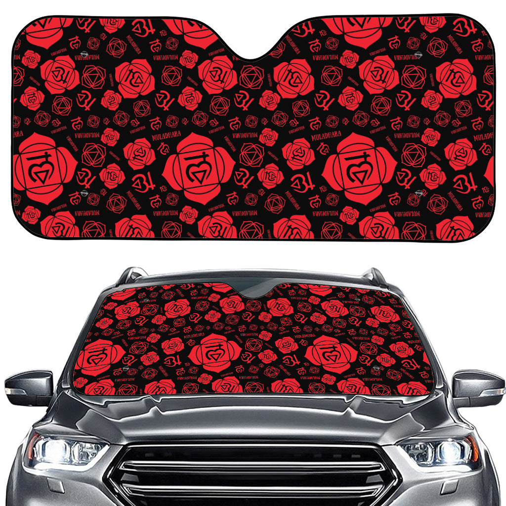 Muladhara Chakra Pattern Print Car Windshield Sun Shade
