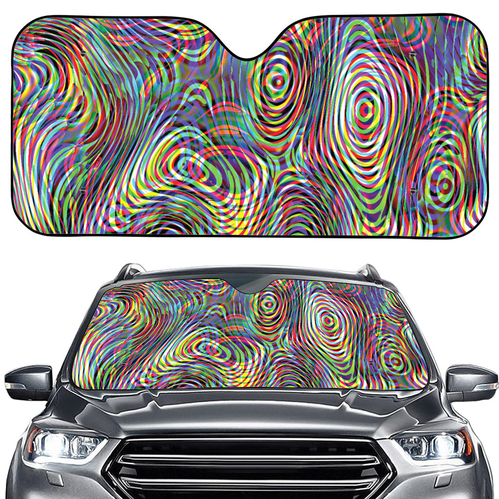 Multicolor Psychedelic Print Car Windshield Sun Shade