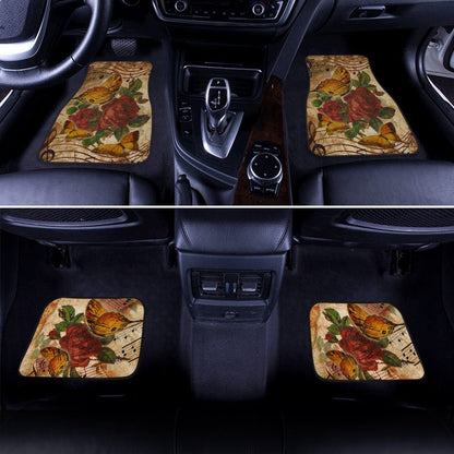 Music Note Butterfly Car Floor Mats Custom Red Rose Car Accessories