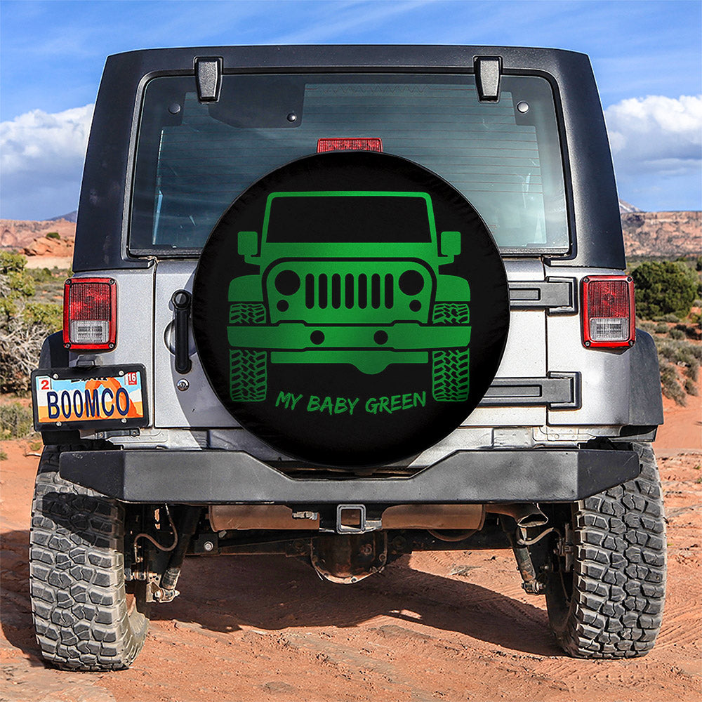 My Baby Green Jeep Car Spare Tire Cover