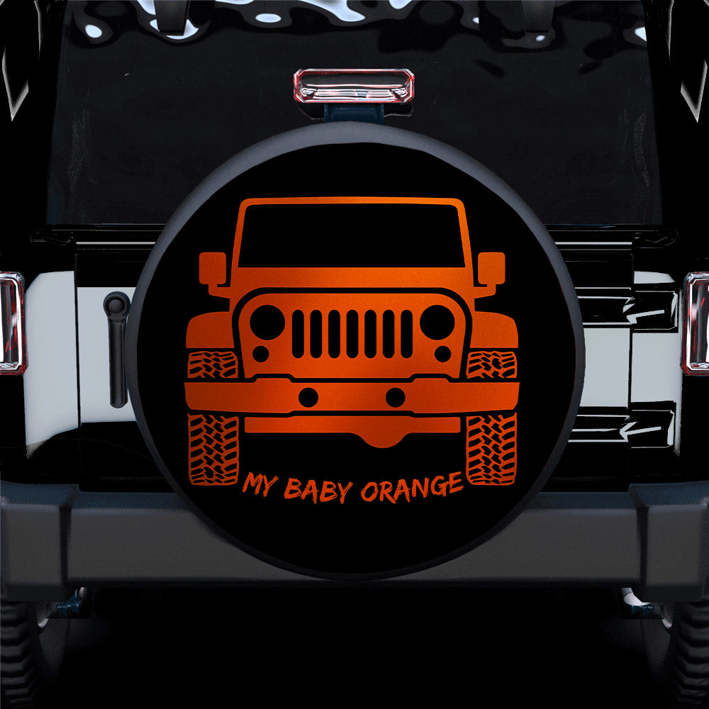 My Baby Orange Jeep Car Spare Tire Cover
