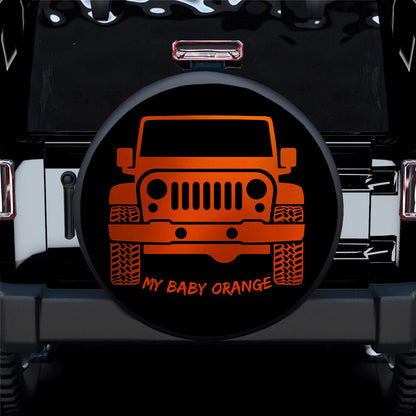 My Baby Orange Jeep Car Spare Tire Cover