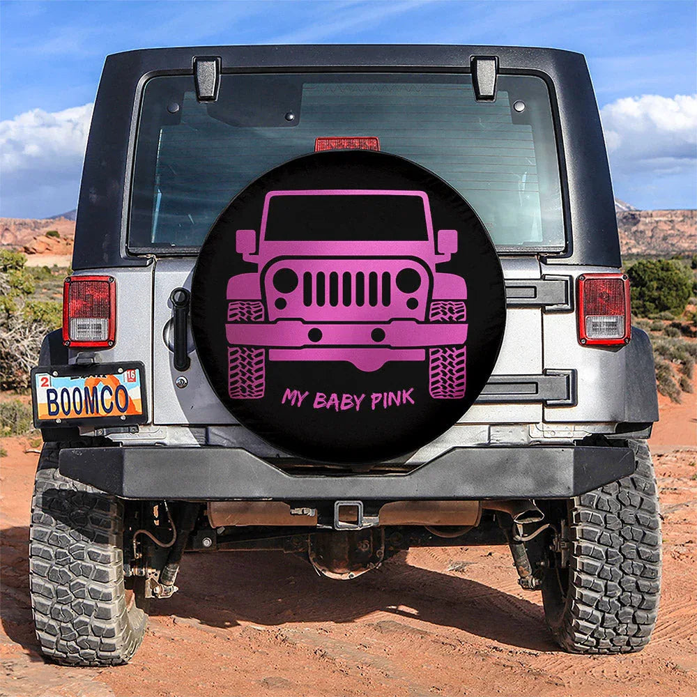 My Baby Pink Jeep Car Leather Spare Tire Cover - PersonalizedFury