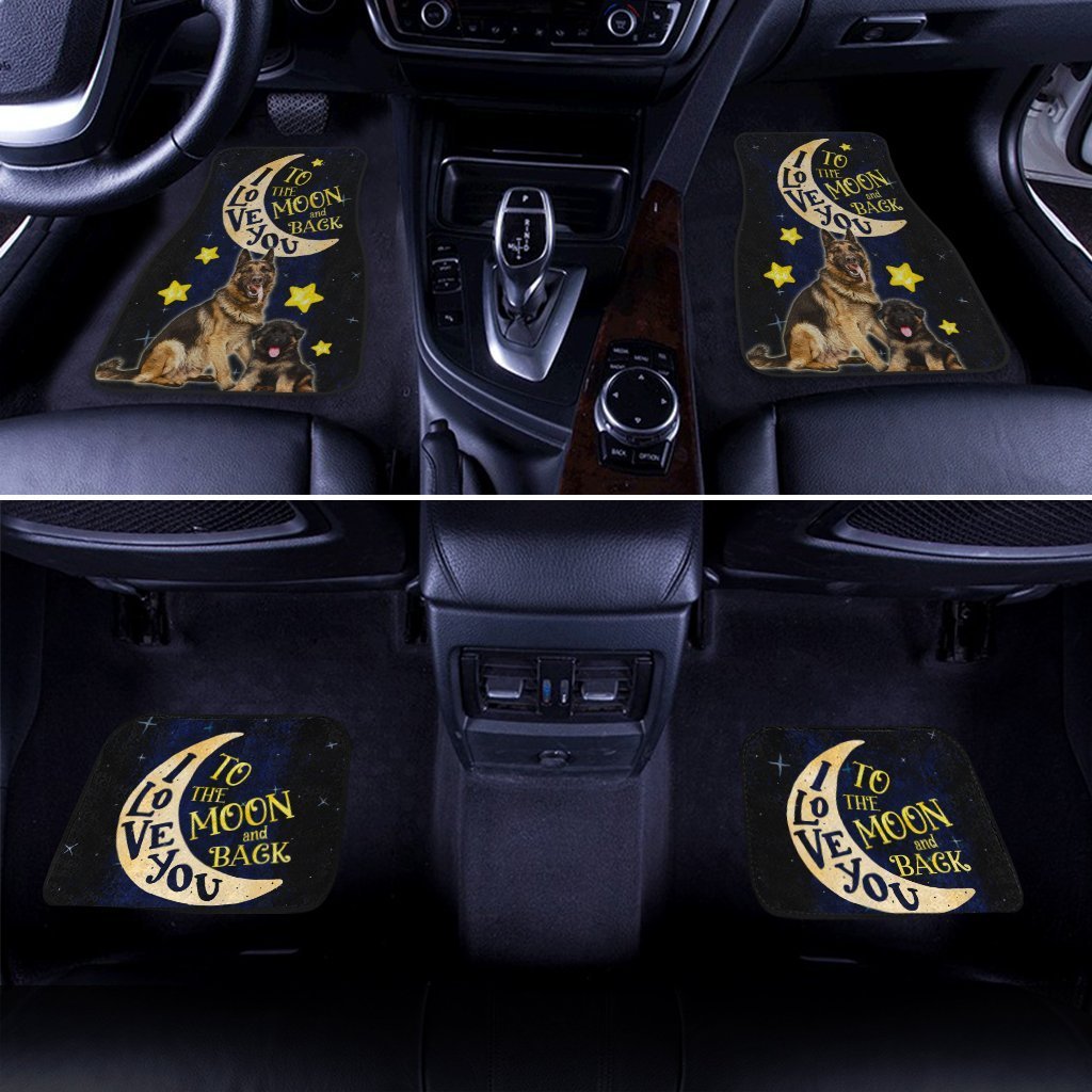 My Friend German Shepherd Car Floor Mats Custom I Love You To The Moon And Back Car Accessories