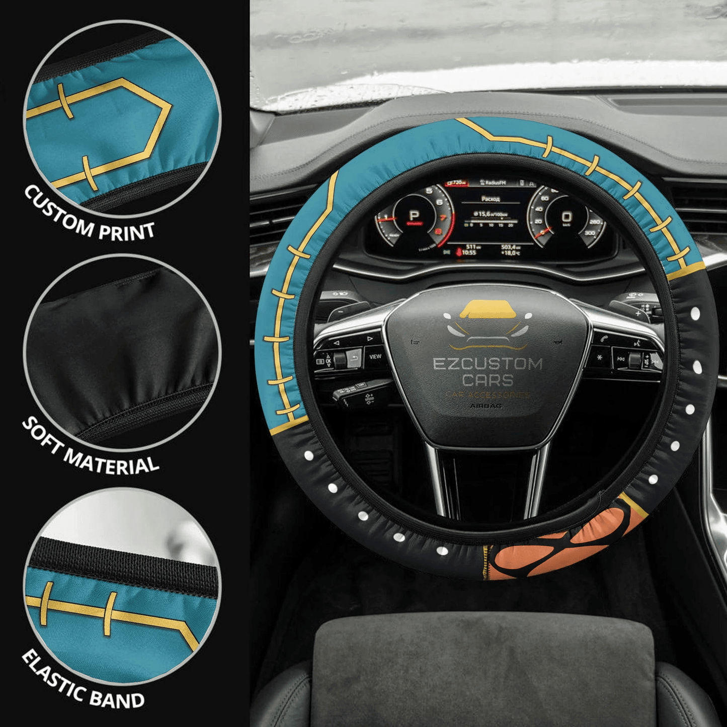 My Hero Academia Anime Steering Wheel Cover Custom Itsuka Kendo Anime Car Accessories