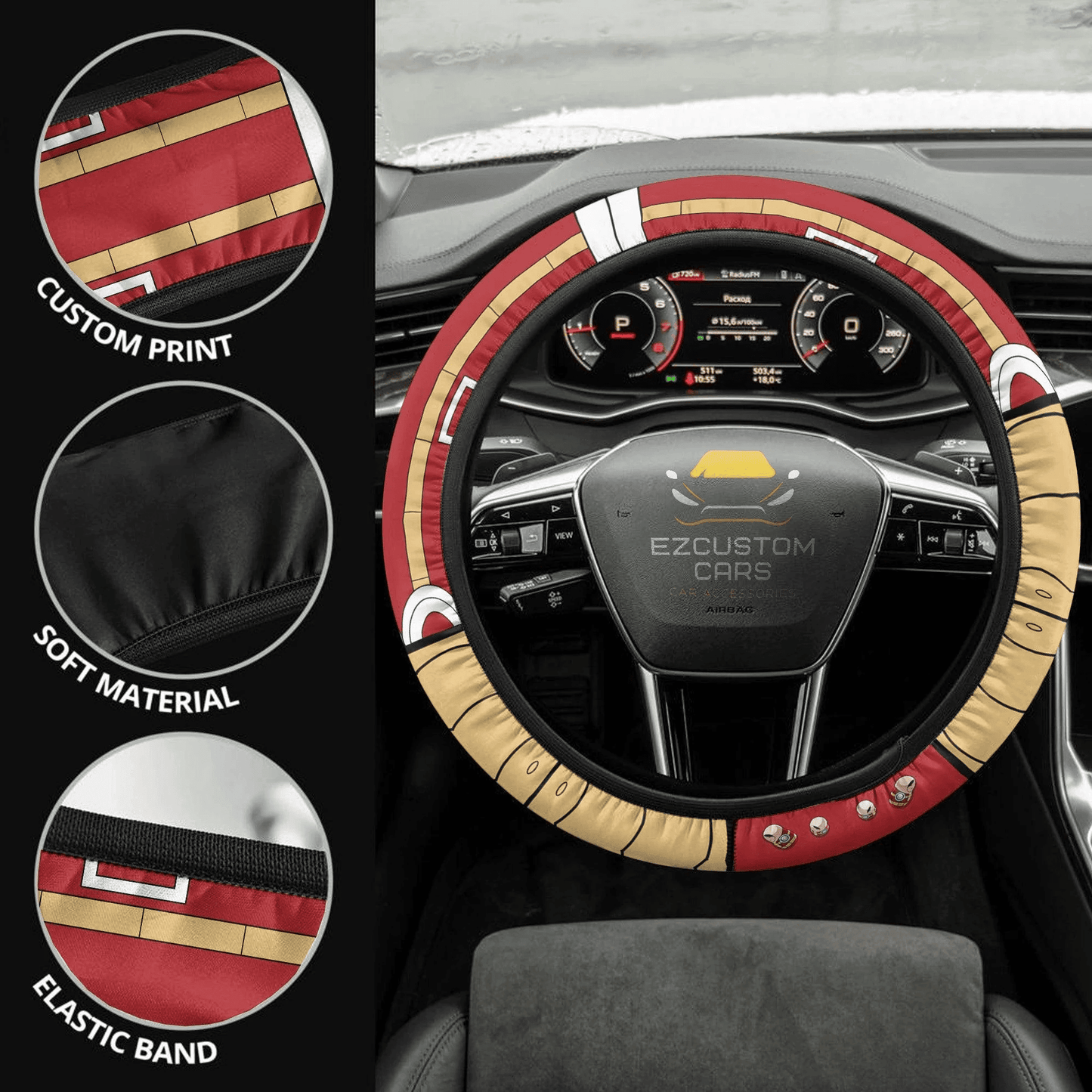 My Hero Academia Anime Steering Wheel Cover Custom Momo Yaoyorozu Anime Car Accessories