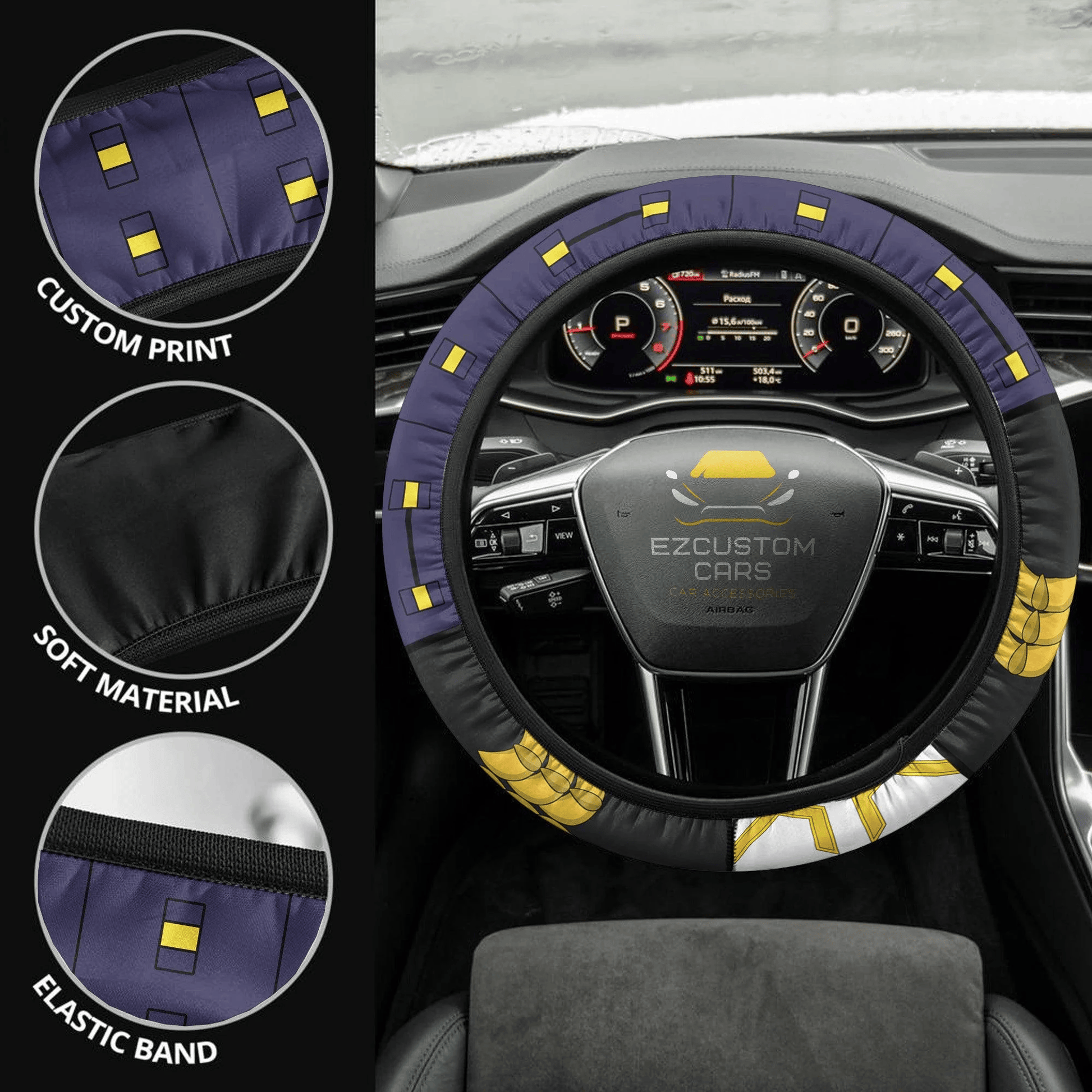 My Hero Academia Anime Steering Wheel Cover Custom Tamaki Amajiki Anime Car Accessories