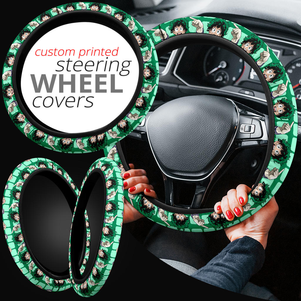 My Hero Academia Izuku Midoriya Glove Anime Premium Custom Car Steering Wheel Cover