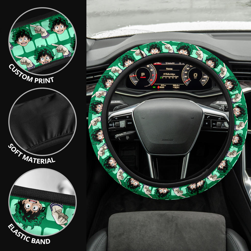 My Hero Academia Izuku Midoriya Glove Anime Premium Custom Car Steering Wheel Cover