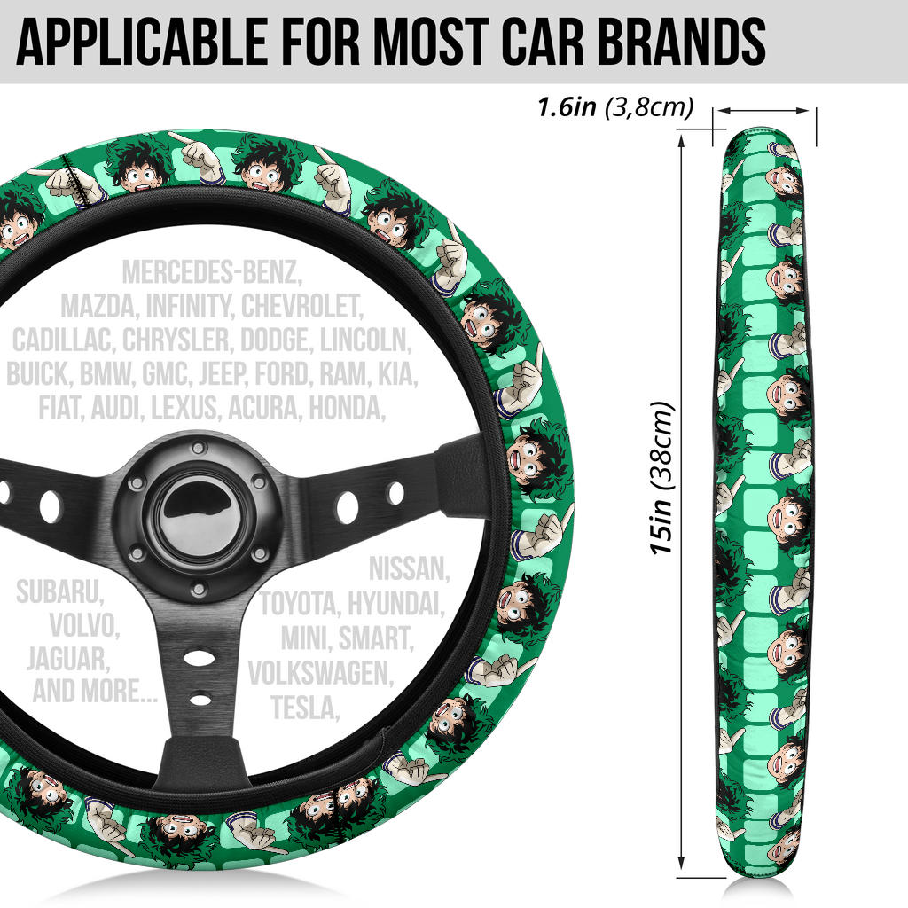 My Hero Academia Izuku Midoriya Glove Anime Premium Custom Car Steering Wheel Cover