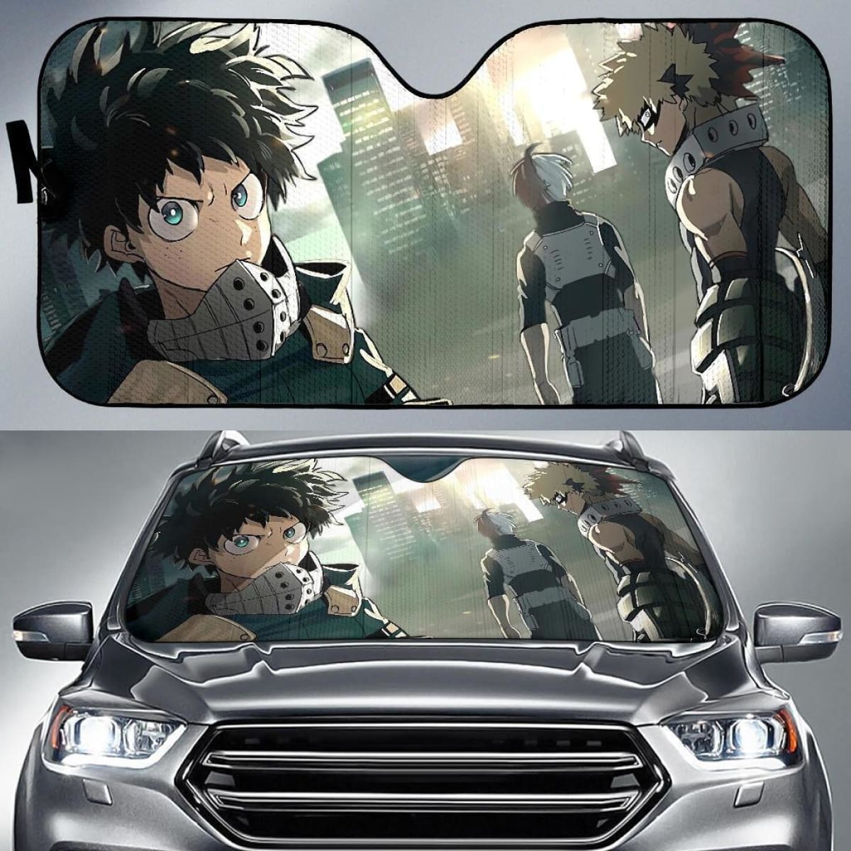 My Hero Academia Izuku Midoriya Katsuki Bakugo & Todoroki Auto Sun Shade Mn05 Universal Fit 111204