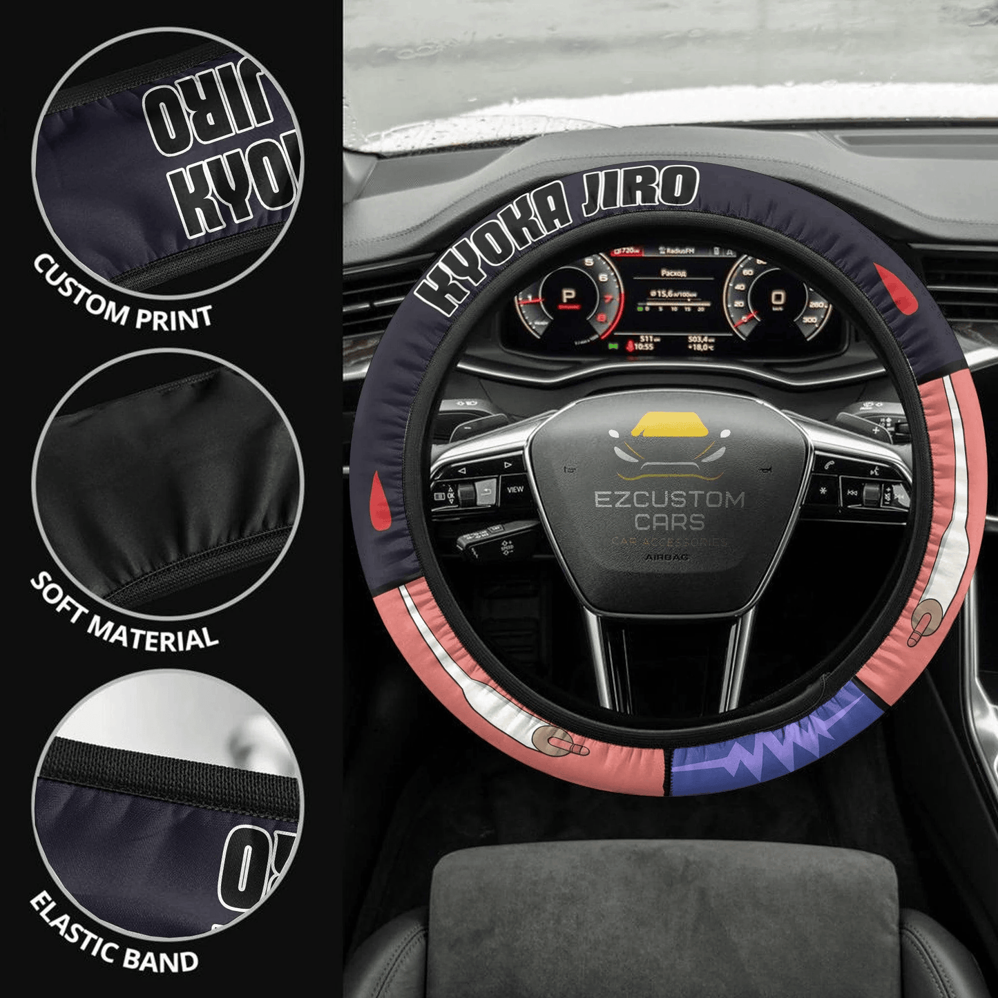 My Hero Academia Kyoka Jiro Anime Steering Wheel Cover Custom Anime Car Accessories