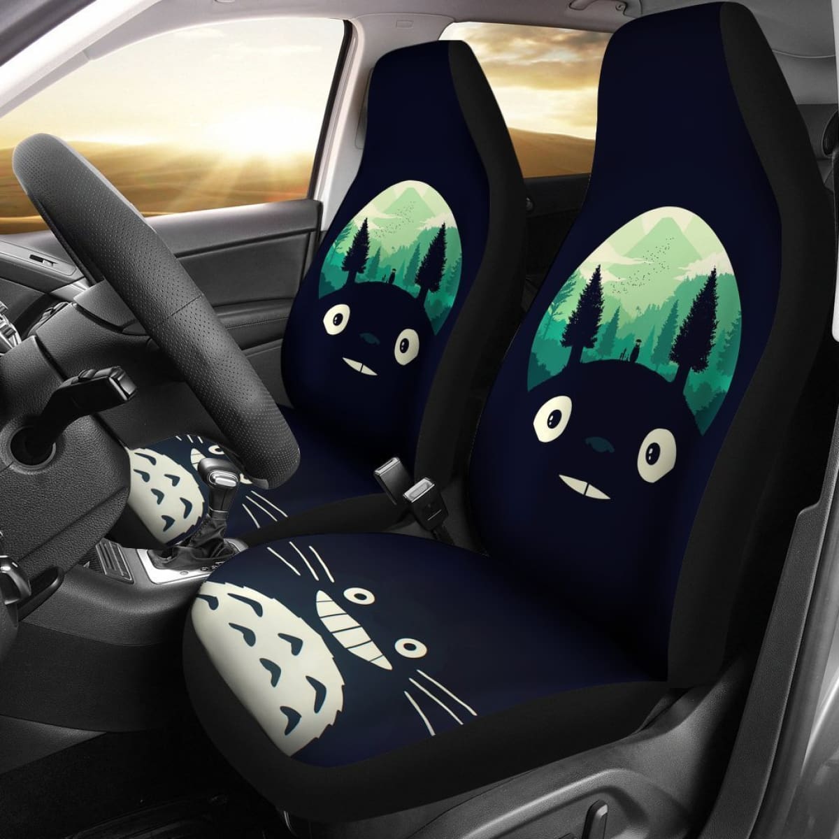 My Neighbor Totoro Black Design Car Seat Covers Lt03 Universal Fit 225721