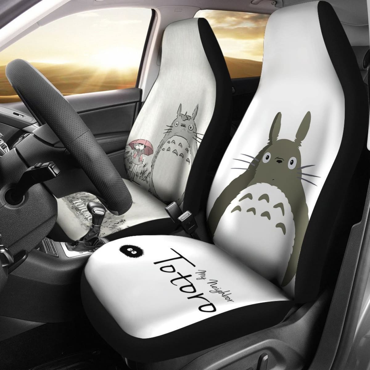 My Neighbor Totoro Black & White Car Seat Covers Lt03 Universal Fit 225721