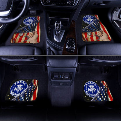 NP Nurse Car Floor Mats Custom American Flag Car Accessories Gift Idea For NP Nurse