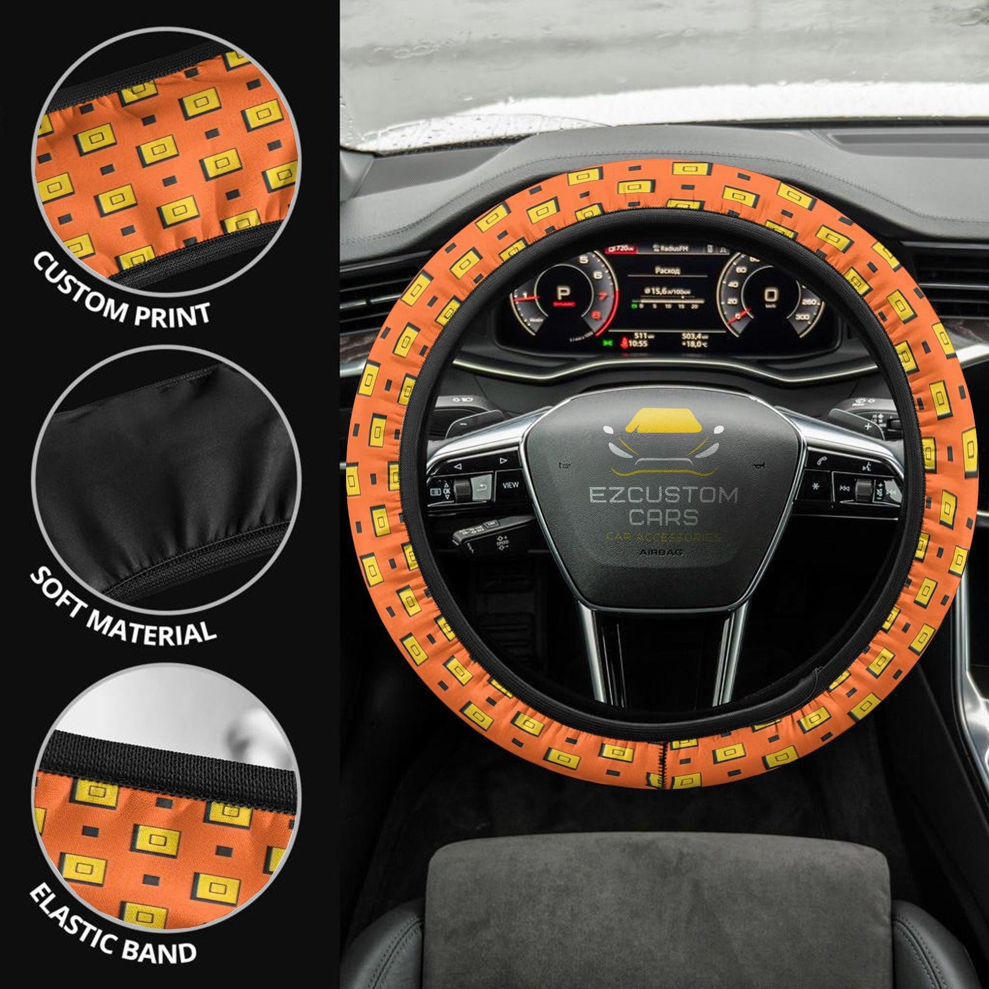 Narancia Patterns Anime Steering Wheel Cover Custom Jojo Bizzare Adventure Anime Car Accessories