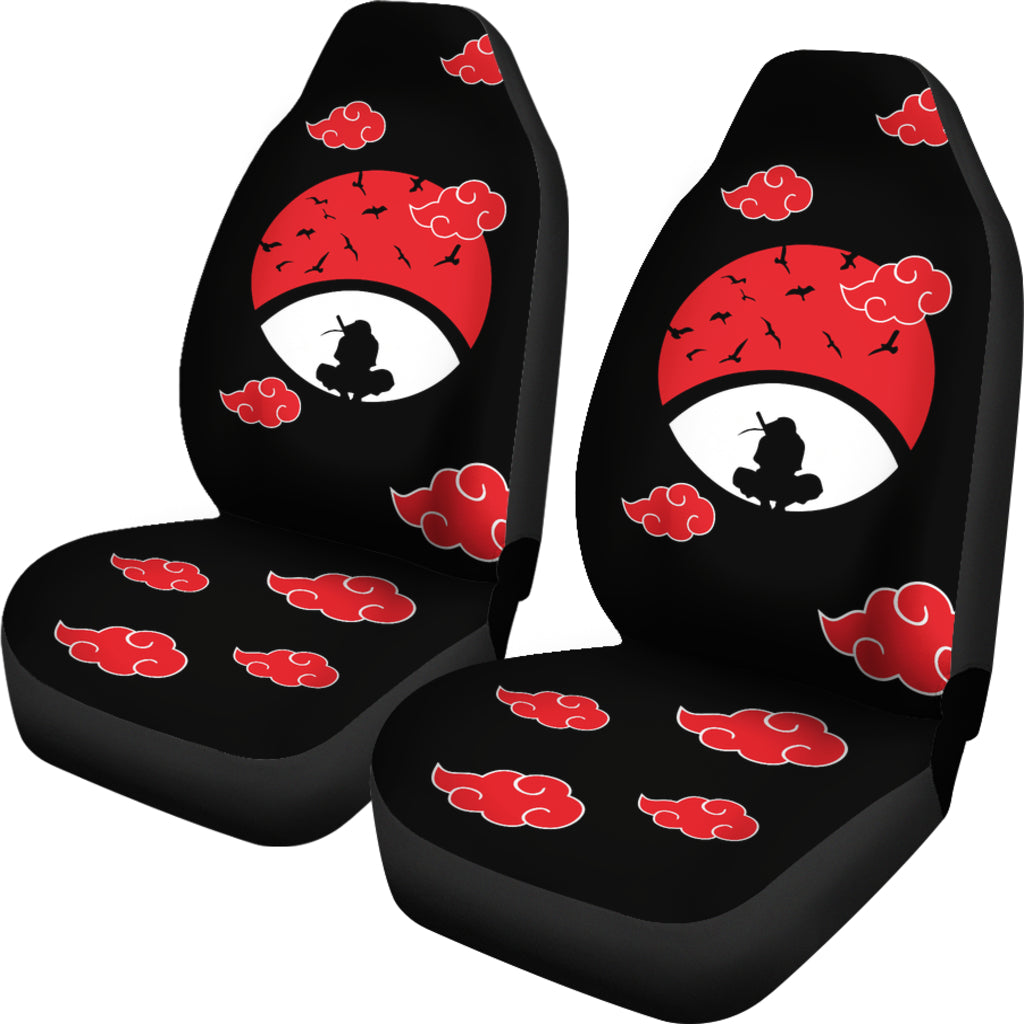 Naruto Anime Car Seat Covers - Itachi Moon Sitting Uchiha Symbol Akatsuki Cloud Seat Covers Ci101601