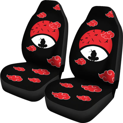 Naruto Anime Car Seat Covers - Itachi Moon Sitting Uchiha Symbol Akatsuki Cloud Seat Covers Ci101601