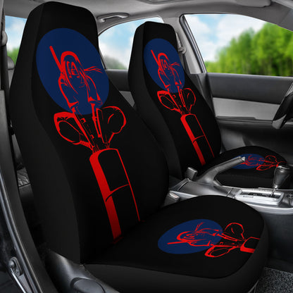 Naruto Anime Car Seat Covers - Uchiha Itachi Sitting Minimalist Red Artwork Seat Covers Ci101603