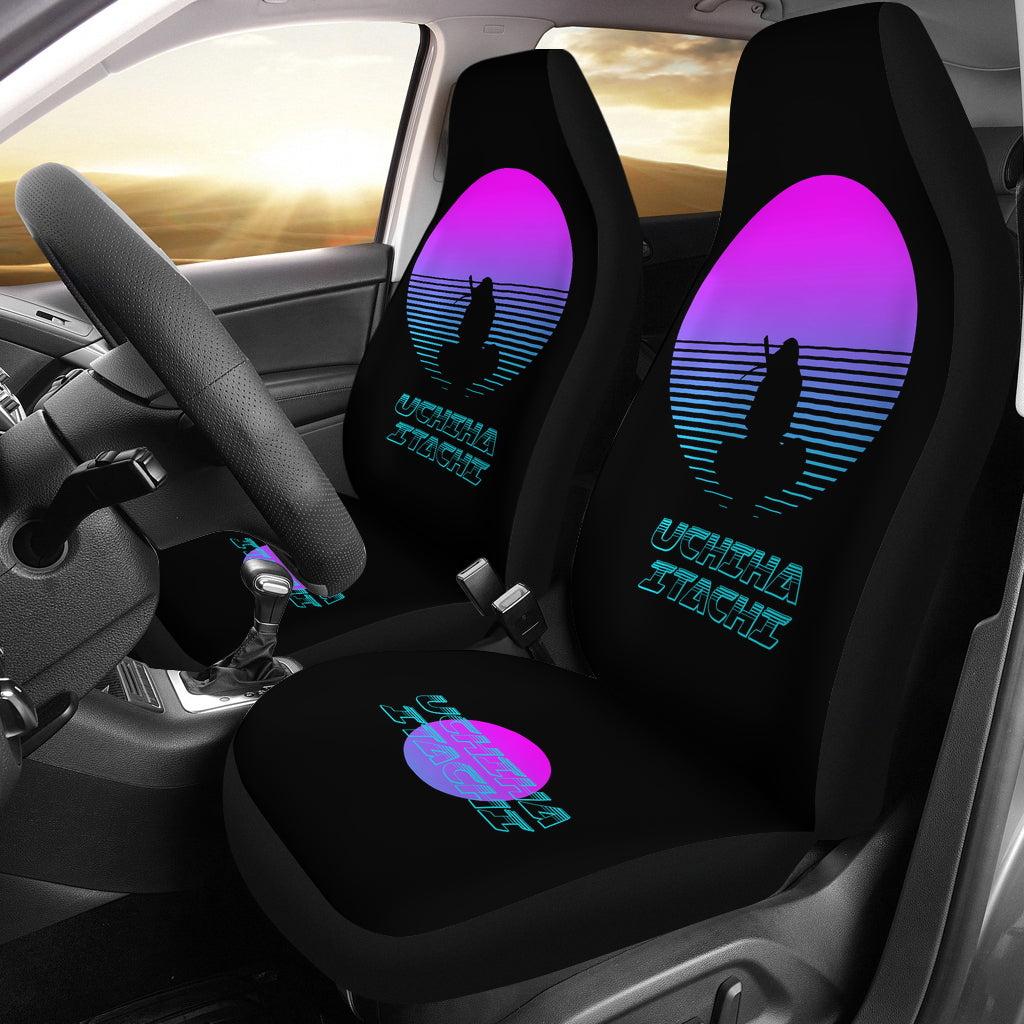 Naruto Anime Car Seat Covers - Uchiha Itachi Sitting Retro Moon Seat Covers Ci101604
