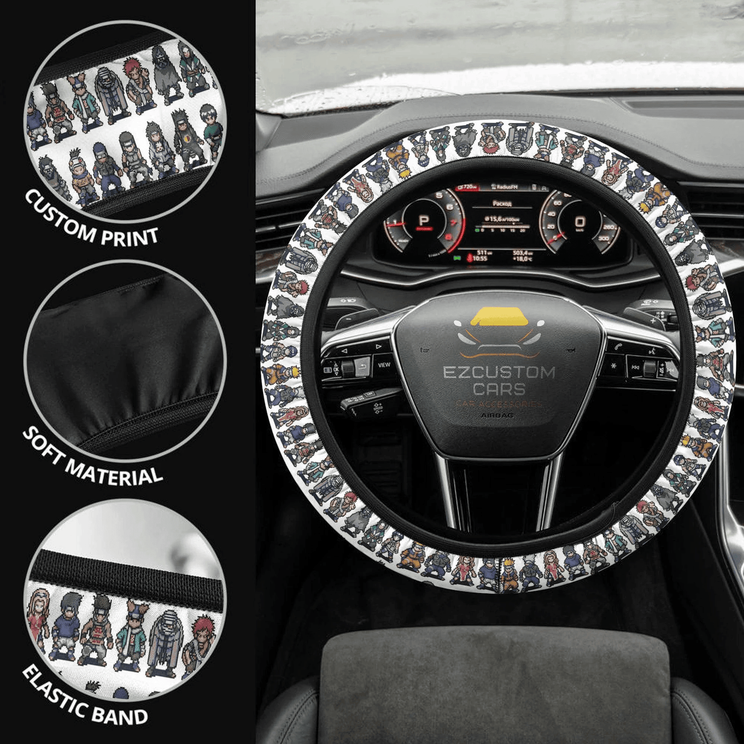 Naruto Anime Steering Wheel Cover Custom Naruto Anime Car Accessories