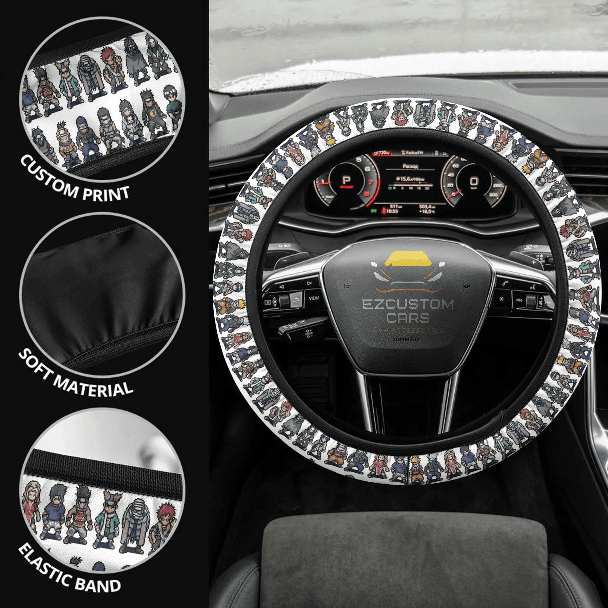 Naruto Anime Steering Wheel Cover Custom Naruto Anime Car Accessories