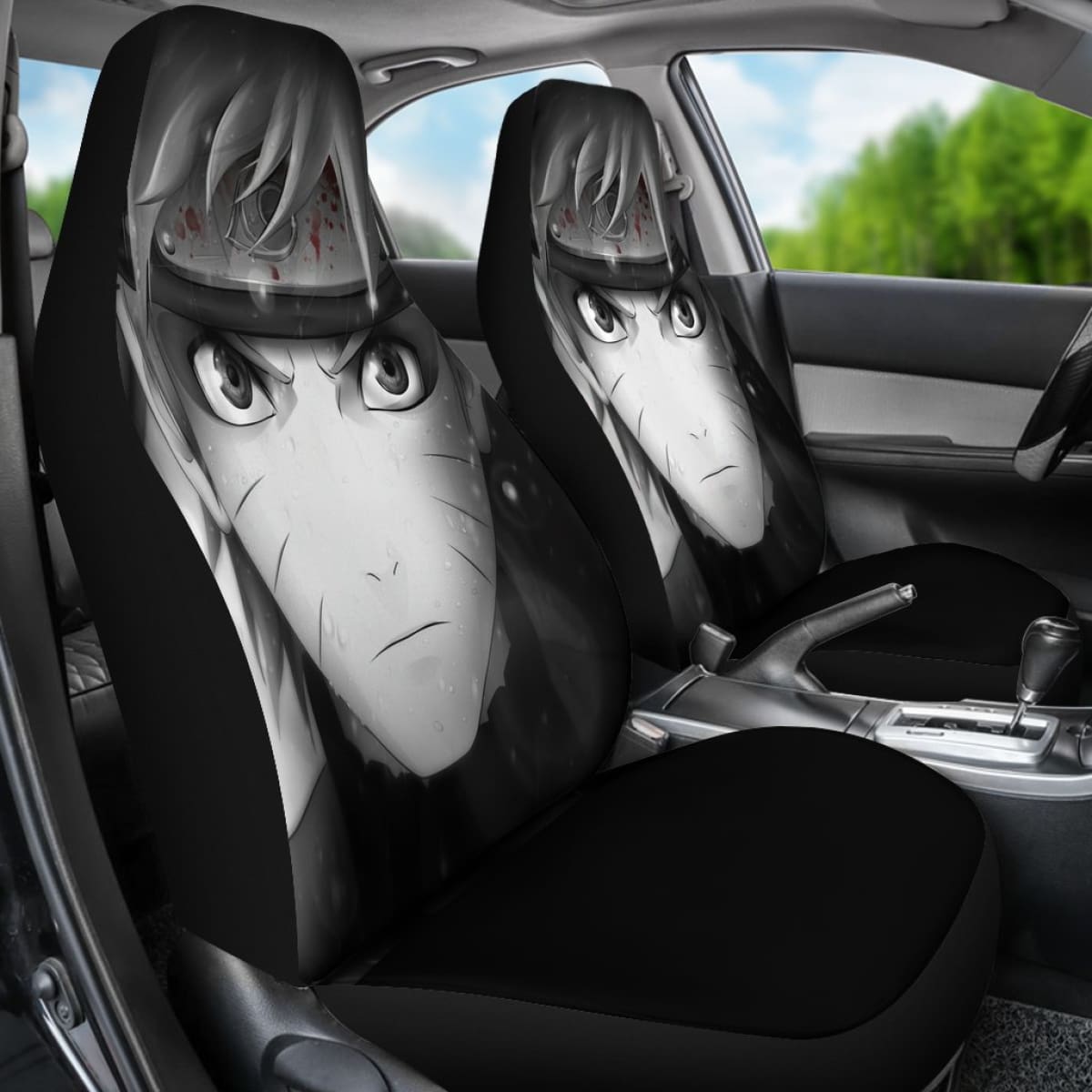 Naruto B&W Seat Covers Amazing Best Gift Ideas 2020 Universal Fit 090505