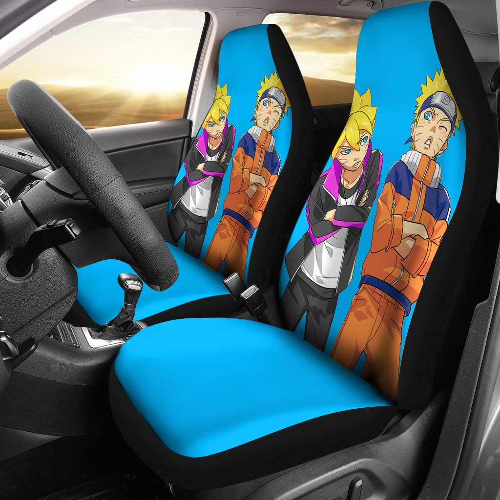 Naruto Car Seat Covers Boruto And Naruto Friends Blue Seat Covers CI04