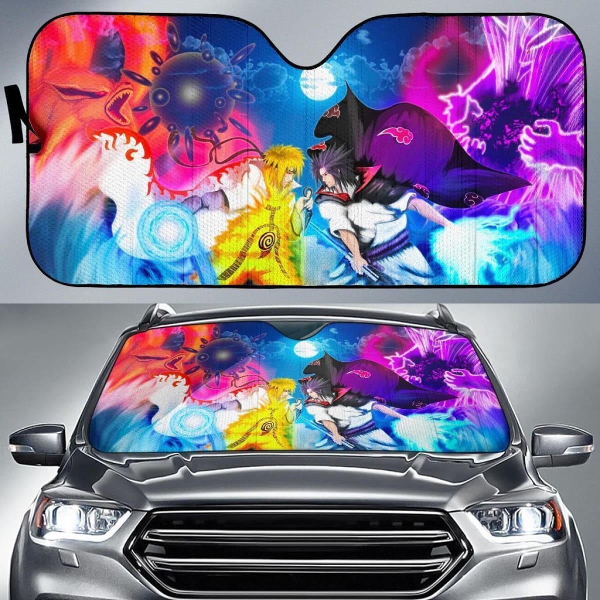 Naruto Vs Sasuke Anime Auto Sun Shade Nh06 Universal Fit 111204