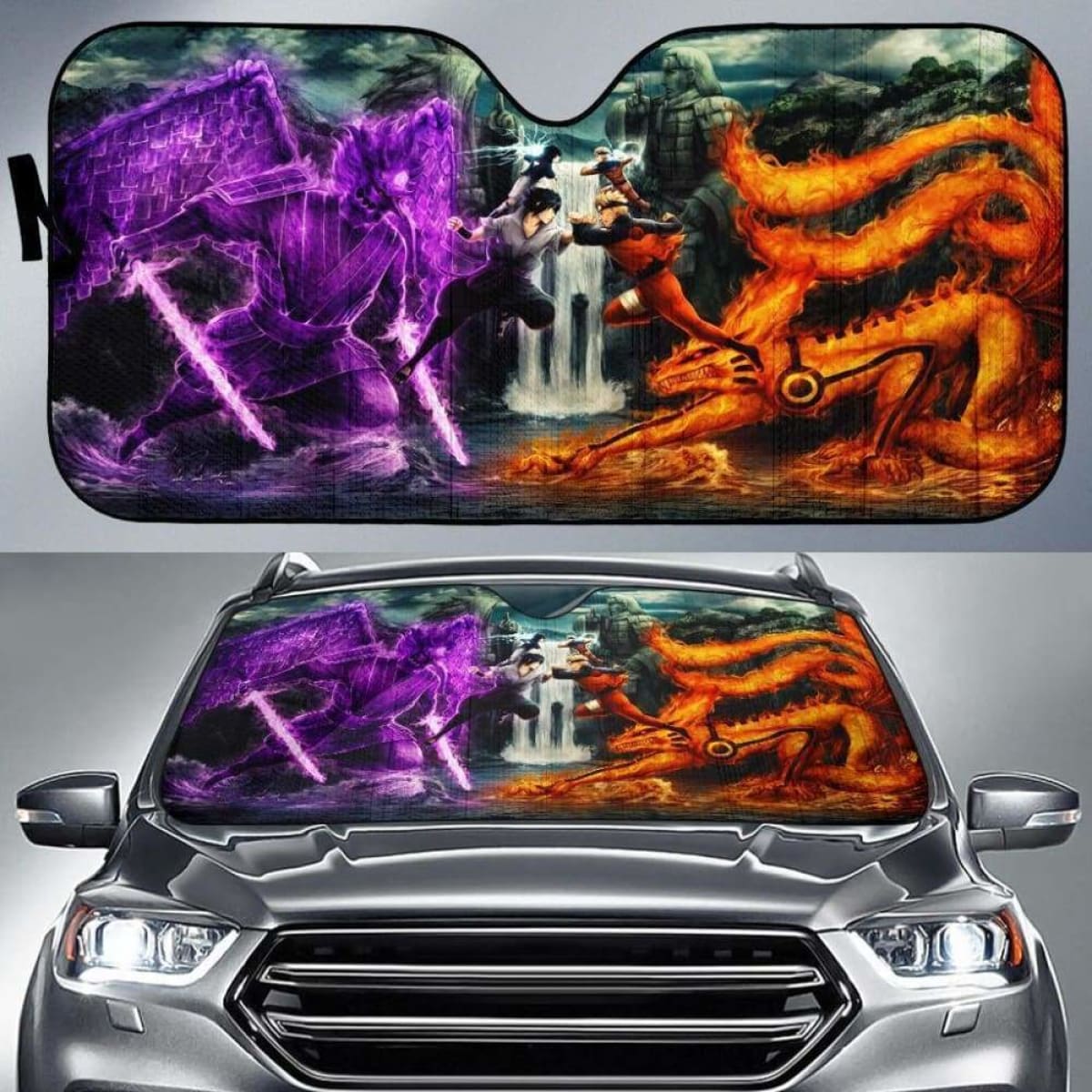 Naruto Vs Sasuke Auto Sun Shades 918b Universal Fit