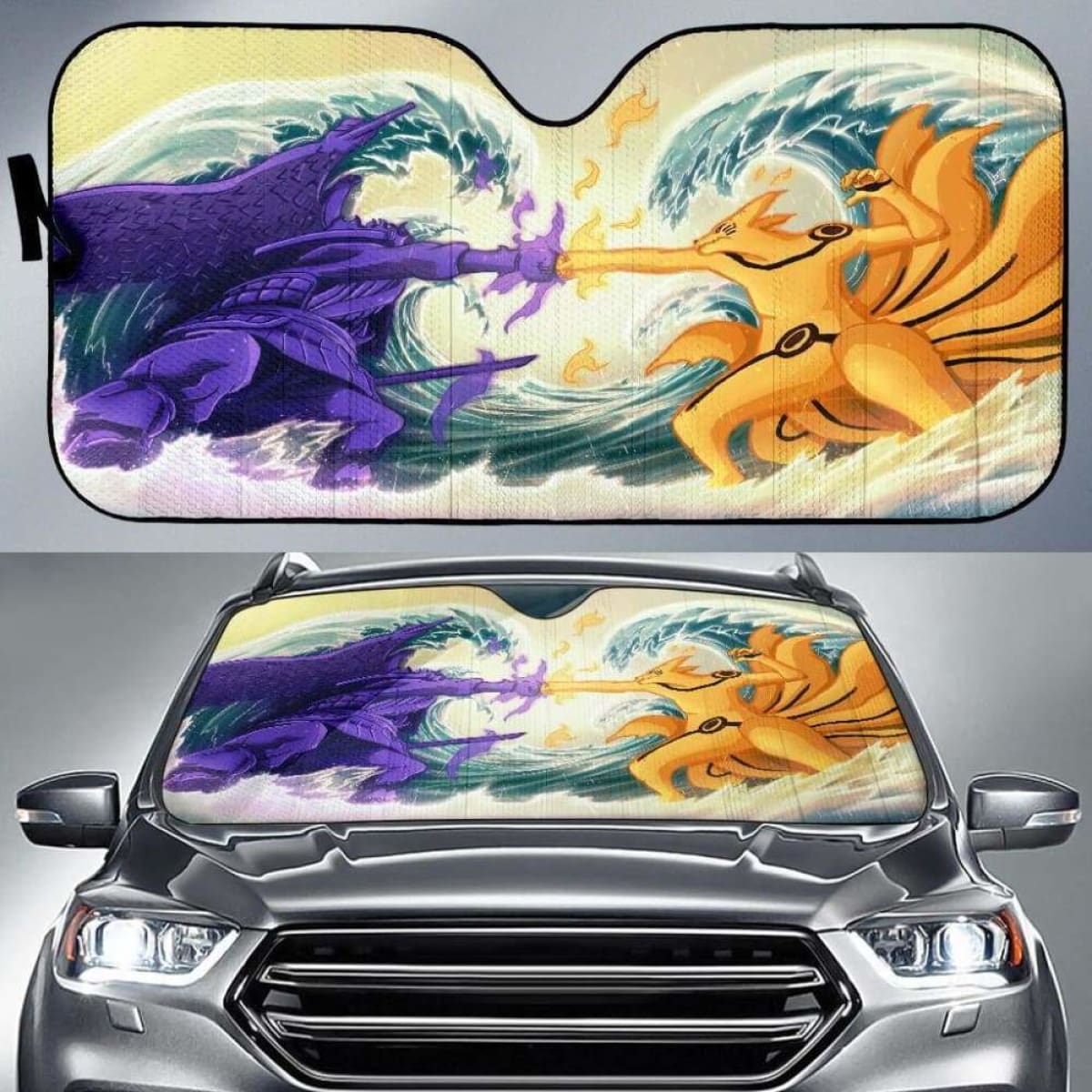 Naruto Vs Sasuke Car Sun Shades 1 918b Universal Fit