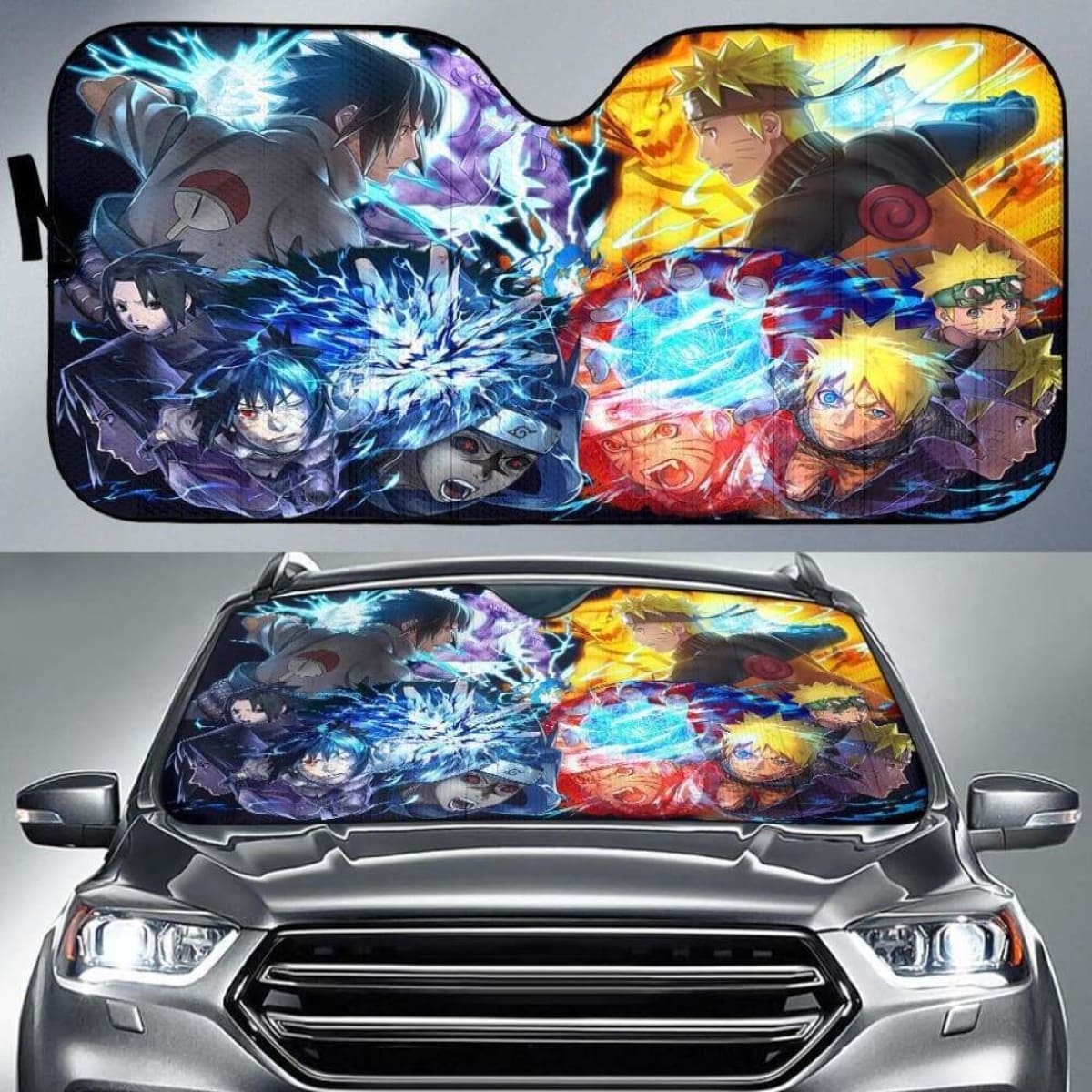Naruto Vs Sasuke Car Sun Shades 918b Universal Fit