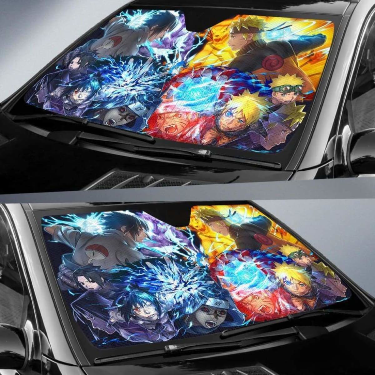 Naruto Vs Sasuke Car Sun Shades 918b Universal Fit