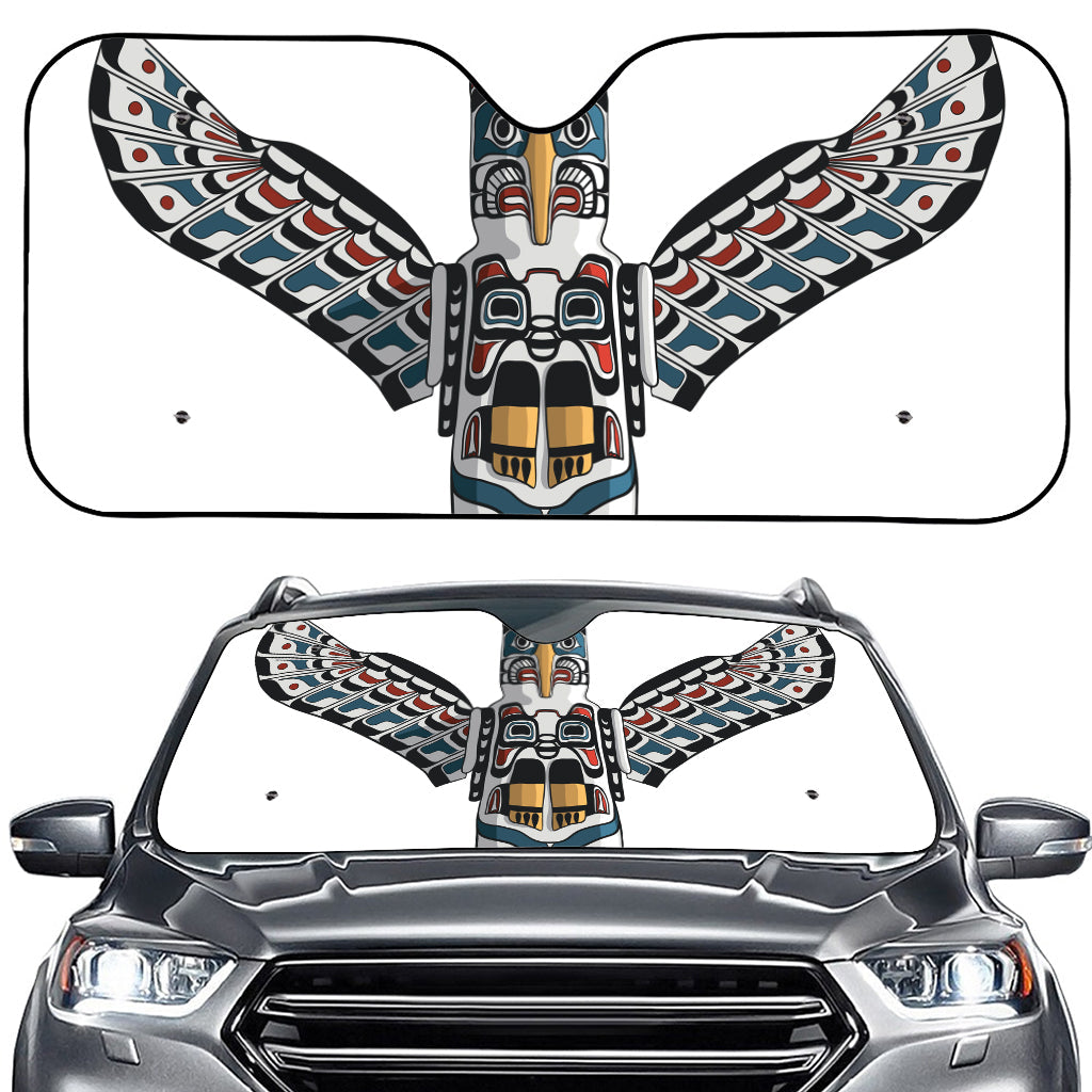 Native American Eagle Totem Print Car Windshield Sun Shade