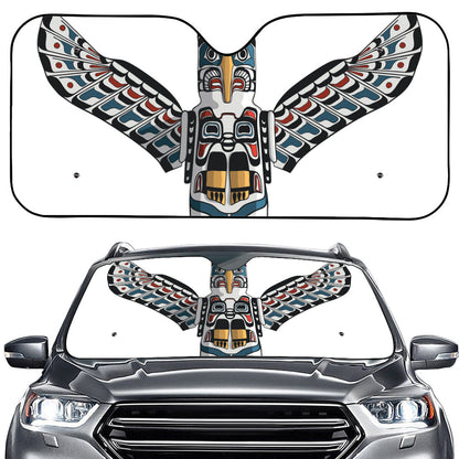 Native American Eagle Totem Print Car Windshield Sun Shade