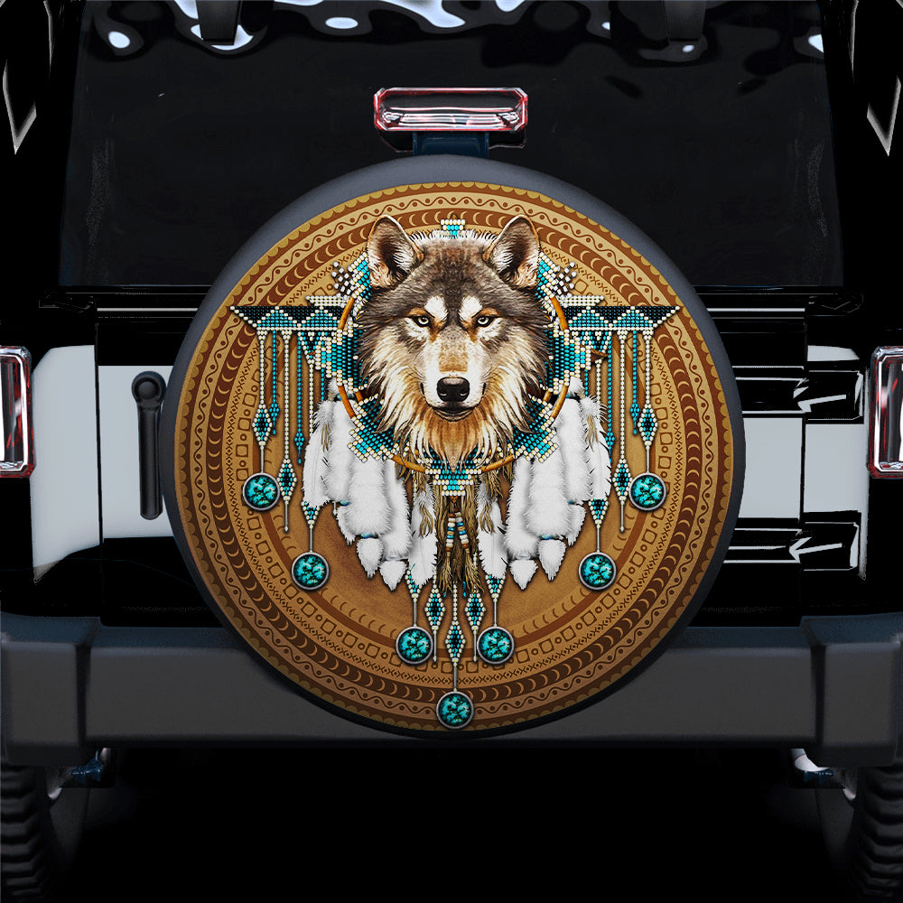 Native American, Native Tribe Wolf Jeep Car Spare Tire Cover