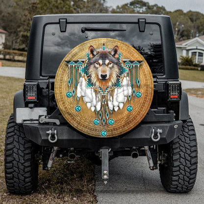 Native American, Native Tribe Wolf Jeep Car Spare Tire Cover