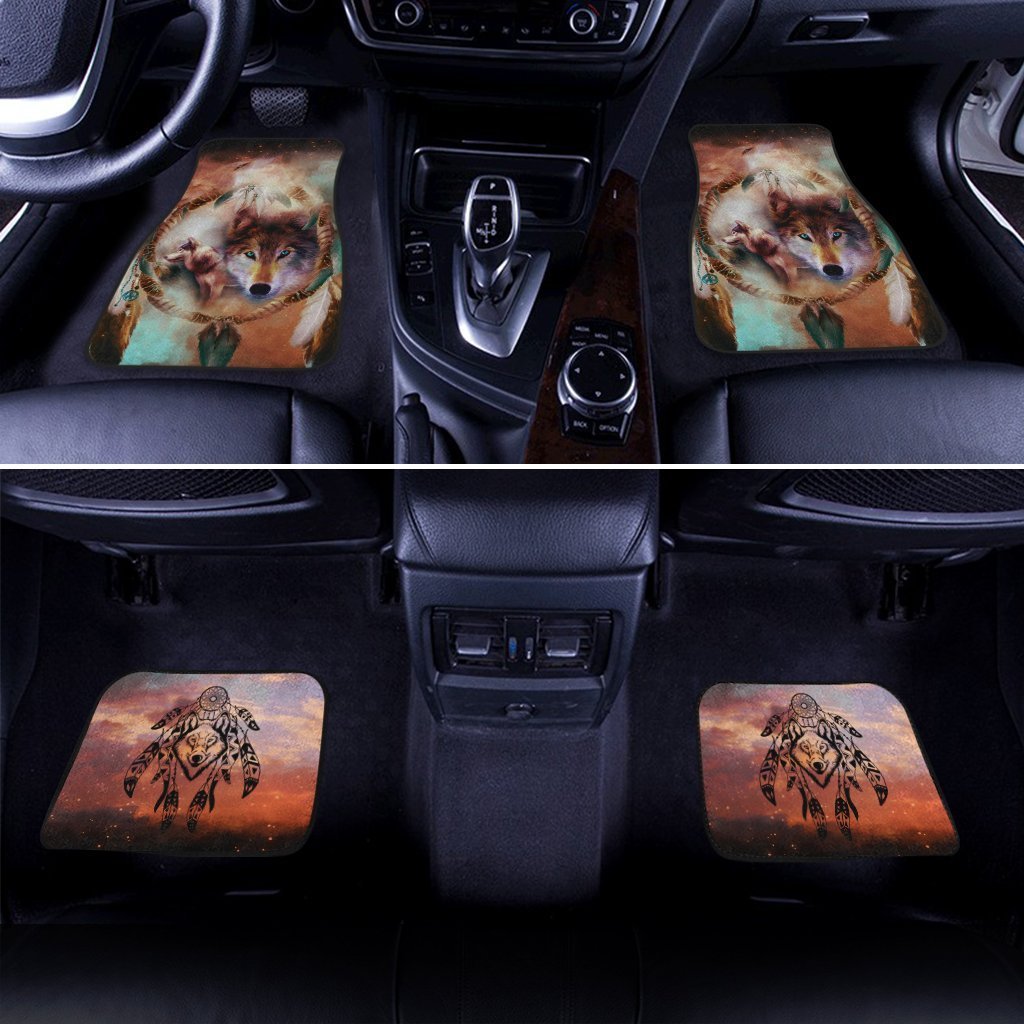 Native American Wolf Dreamcatcher Custom Car Floor Mats Accessories