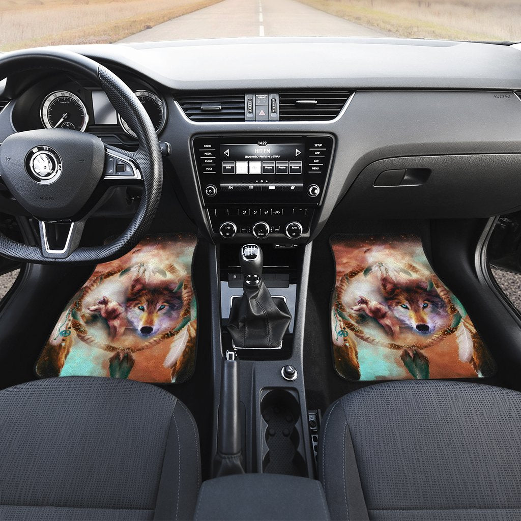 Native American Wolf Dreamcatcher Custom Car Floor Mats Accessories