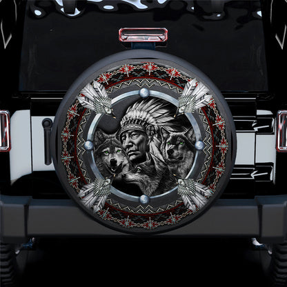 Native American Wolf Jeep Car Spare Tire Cover