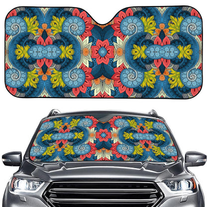Native Tribal Bohemian Pattern Print Car Windshield Sun Shade