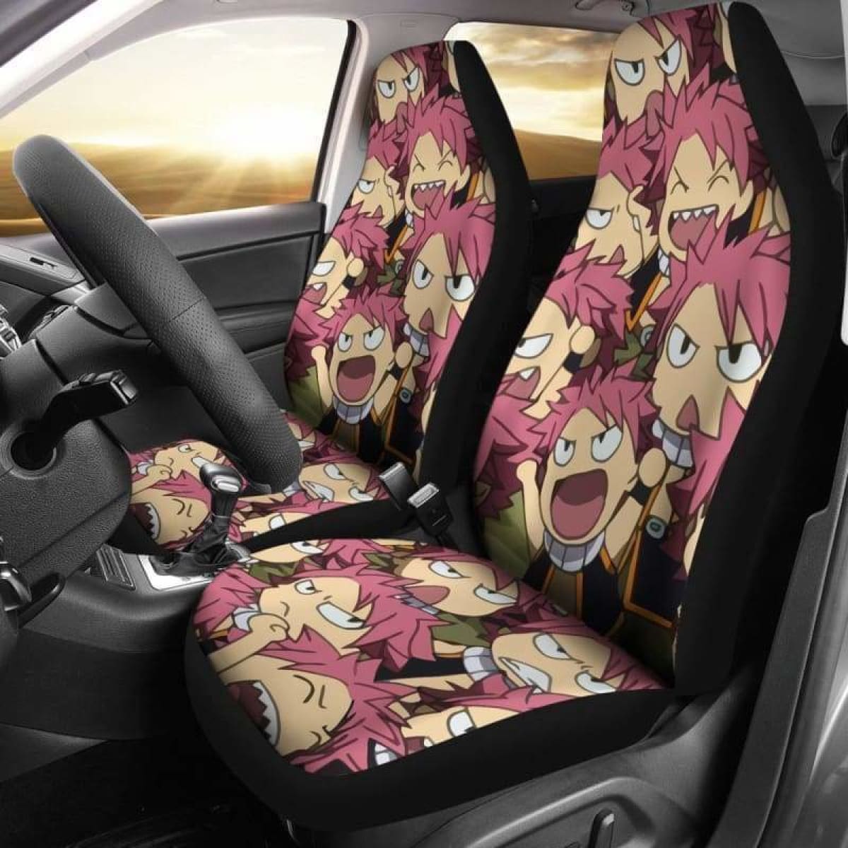 Natsu Chibi Fairy Tail Car Seat Covers Universal Fit 051312