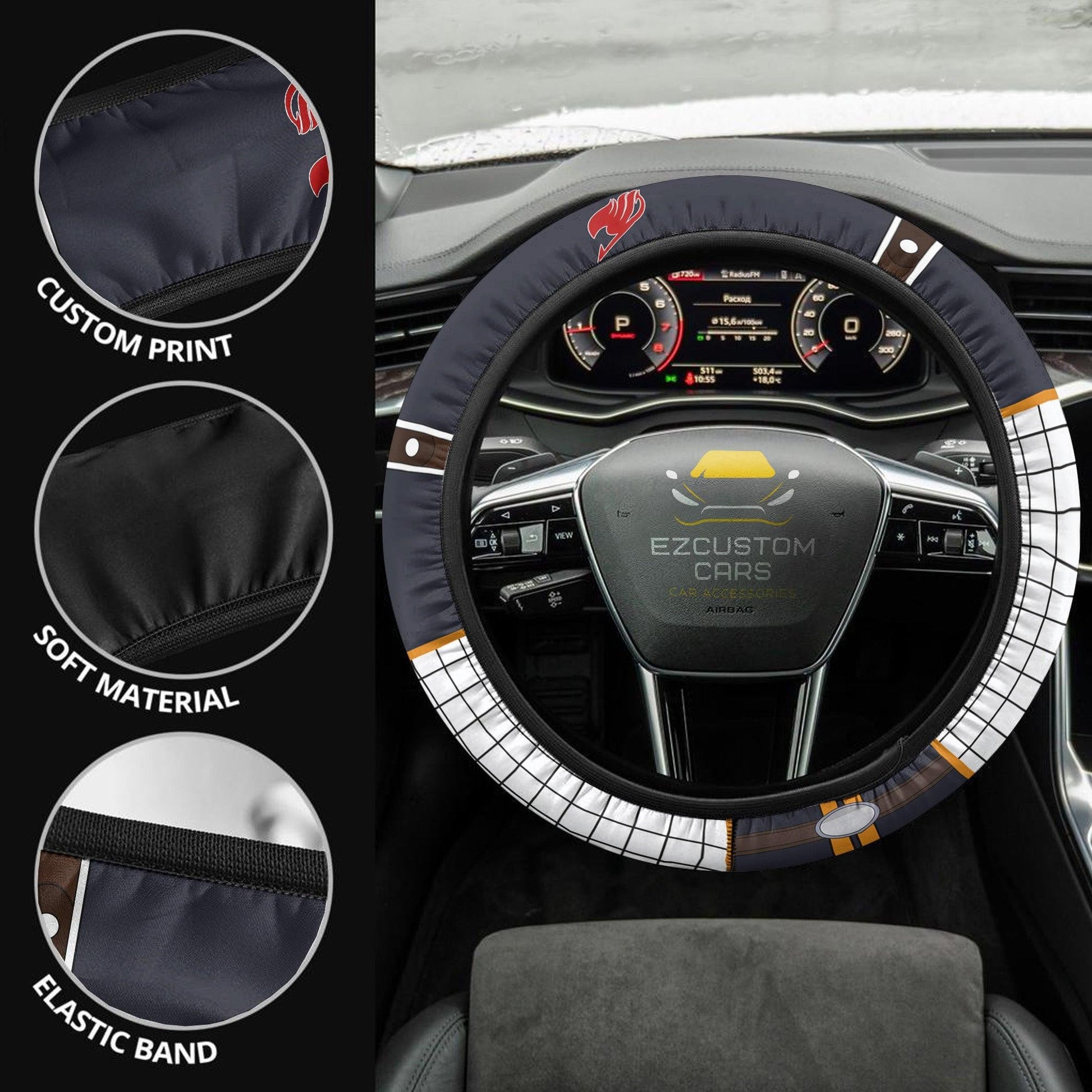 Natsu Dragneel Fairy Tail Anime Steering Wheel Cover