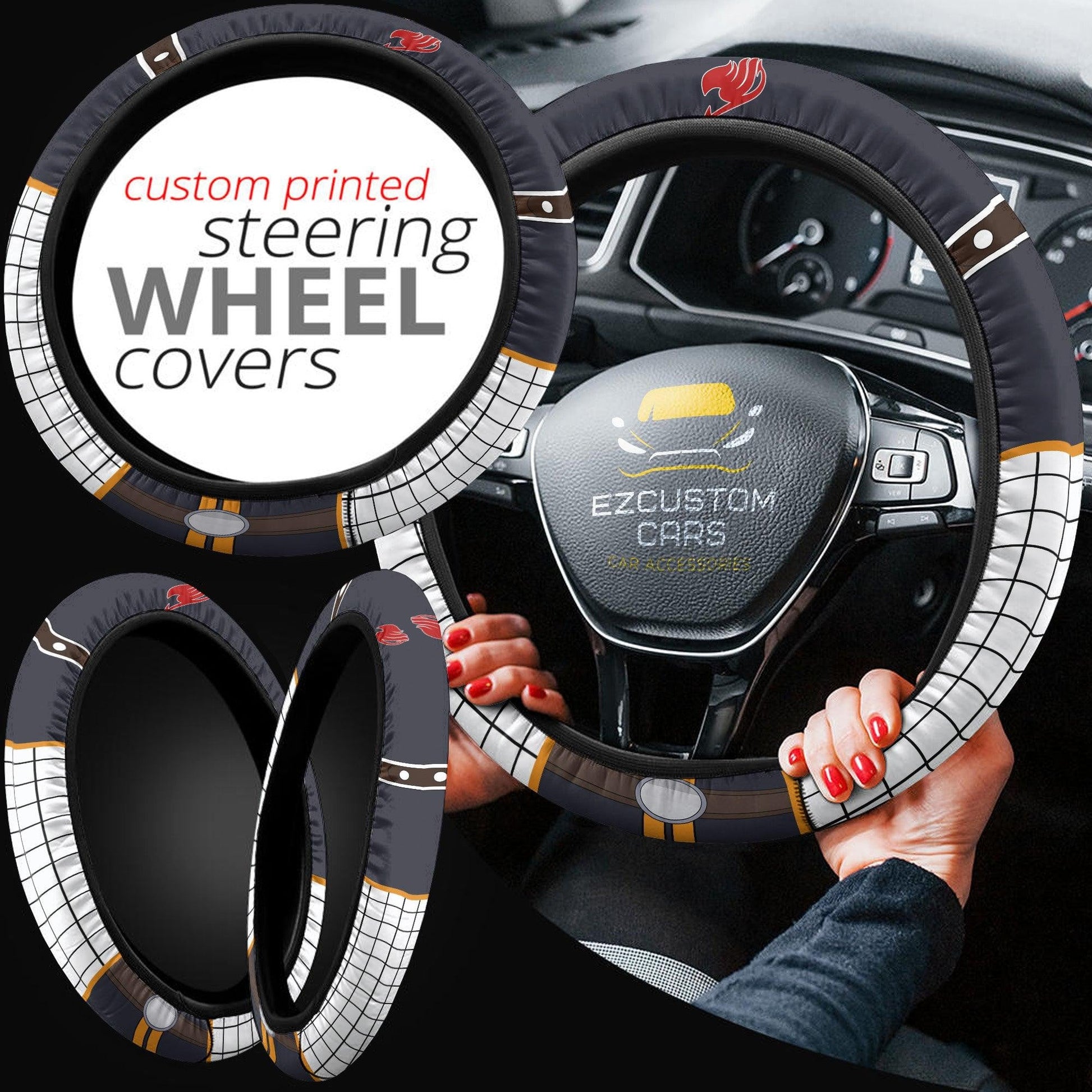 Natsu Dragneel Fairy Tail Anime Steering Wheel Cover
