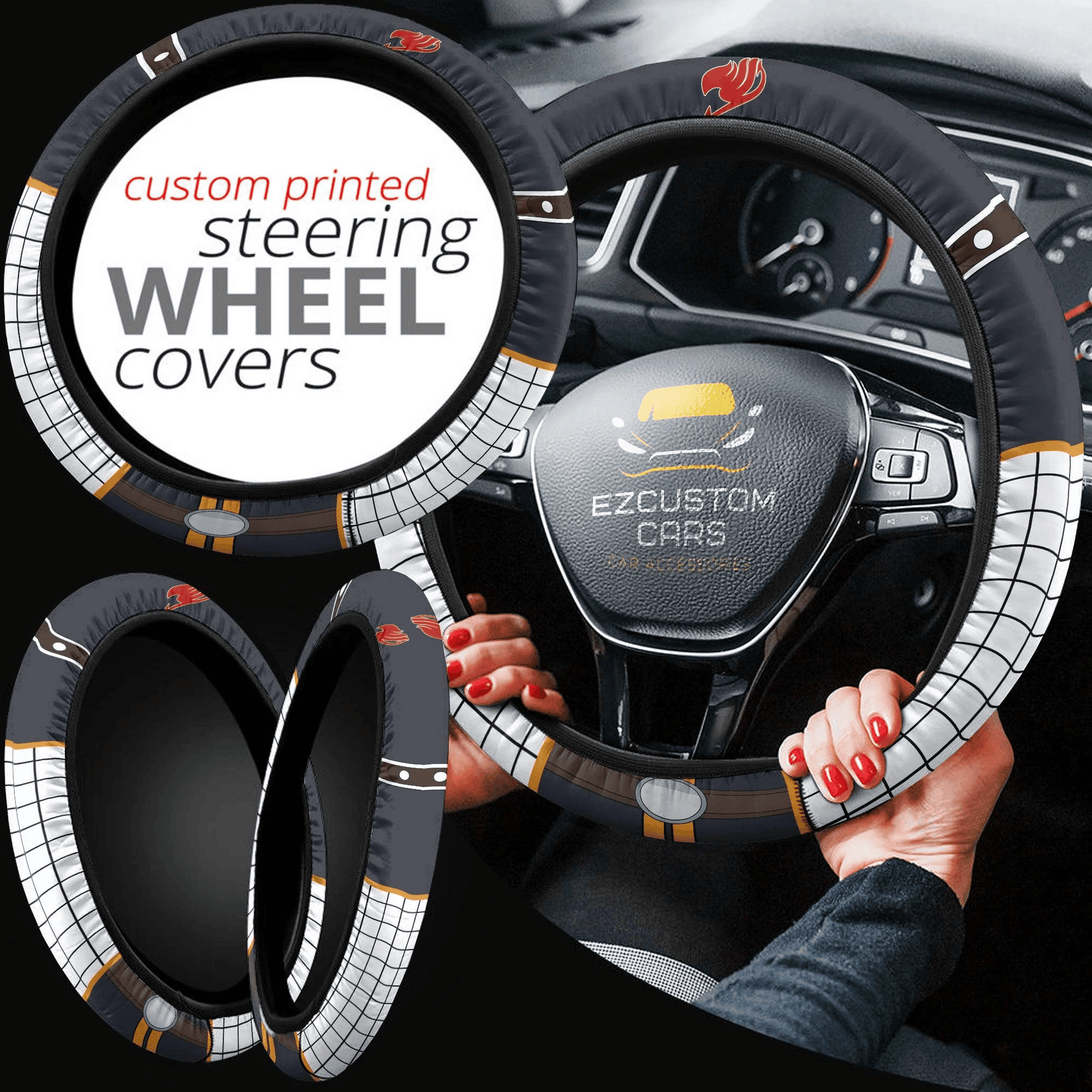 Natsu Dragneel Fairy Tail Anime Steering Wheel Cover