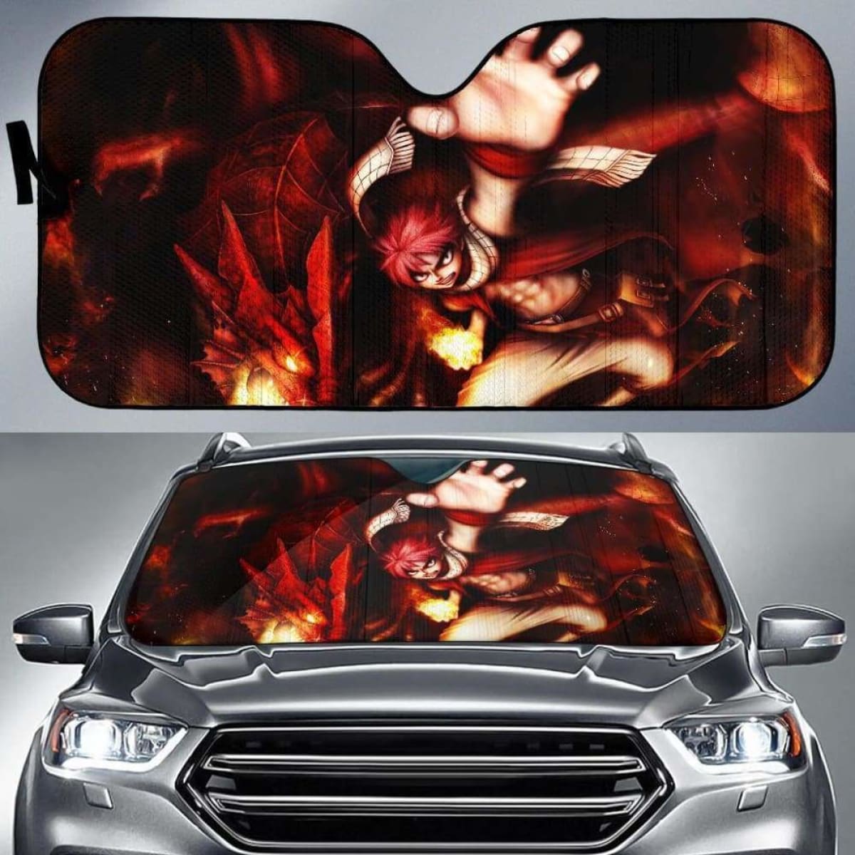 Natsu & Dragon Dragneel Fairy Tail Auto Sun Shades 918b Universal Fit