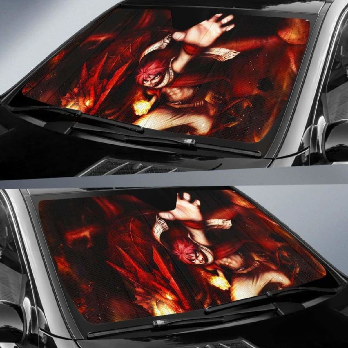 Natsu & Dragon Dragneel Fairy Tail Auto Sun Shades 918b Universal Fit